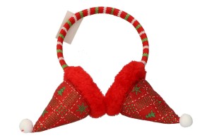 NAUSZNIKI ŚWIĄTECZNE CZERWONE CZAPECZKI