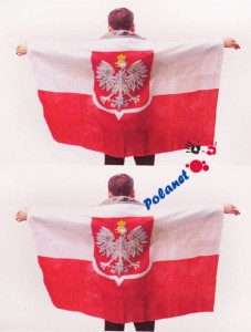 FLAGA POLSKI BIAŁO CZERWONA DUŻA GLOB