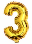 BALON 75cm CYFRA ZŁOTA 3