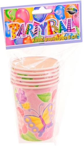 Papierowe kubeczki motyl 6 szt