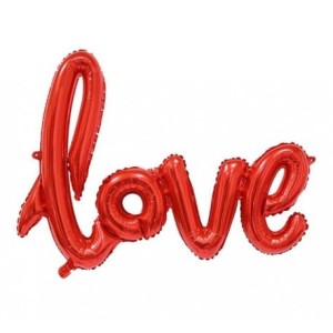 BALON NAPIS LOVE 48x79cm CZERWONY