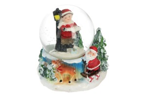 SZKLANA KULA ŚNIEŻNA DEKORACJA ŚWIĄTECZNA 10CM