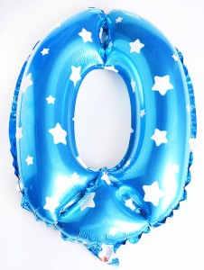 BALON 40CM CYFRA NIEBIESKA 0