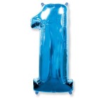 BALON 100CM CYFRA JASNO NIEBIESKI 1 NA HEL