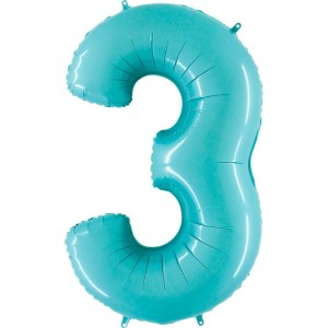 BALON 100CM CYFRA PASTELOWY NIEBIESKI 3